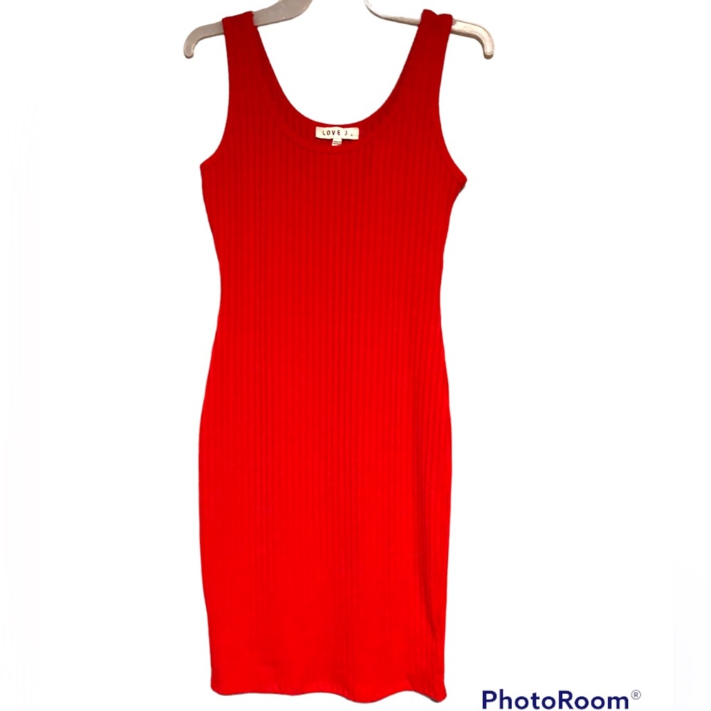 Not for sale. New Love J Red ribbed sleeveless dress. Size S.